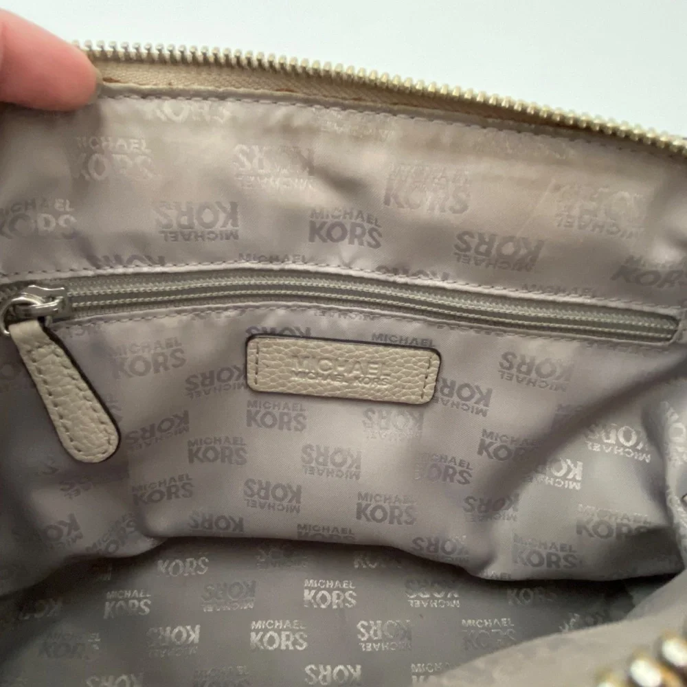 Michael Kors Pebble Leather Studded Satchel Crossbody